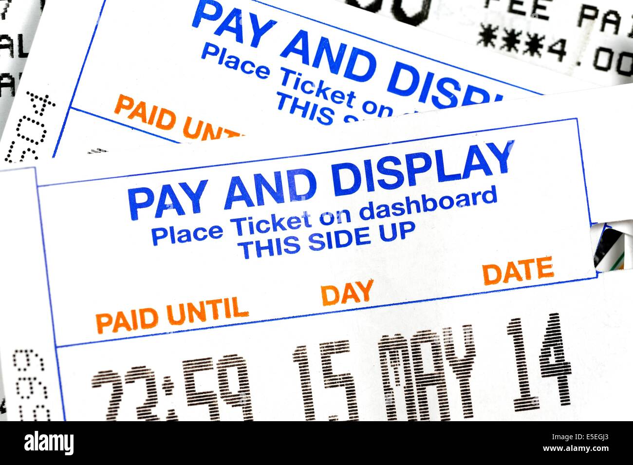 Pay and display car parking tickets uk Stock Photo Alamy
