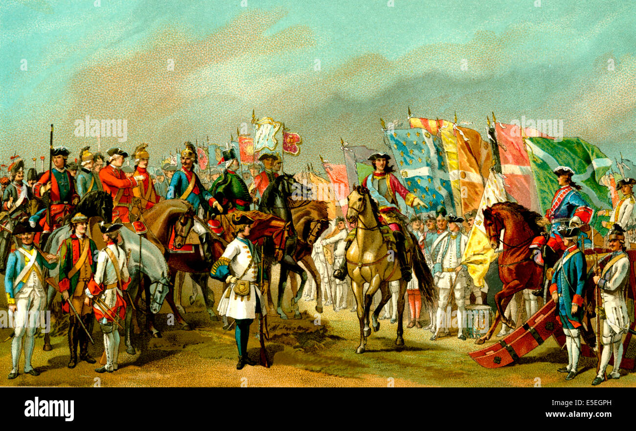 French Army under Louis XIV, historical illustration, 1886 Stock Photo