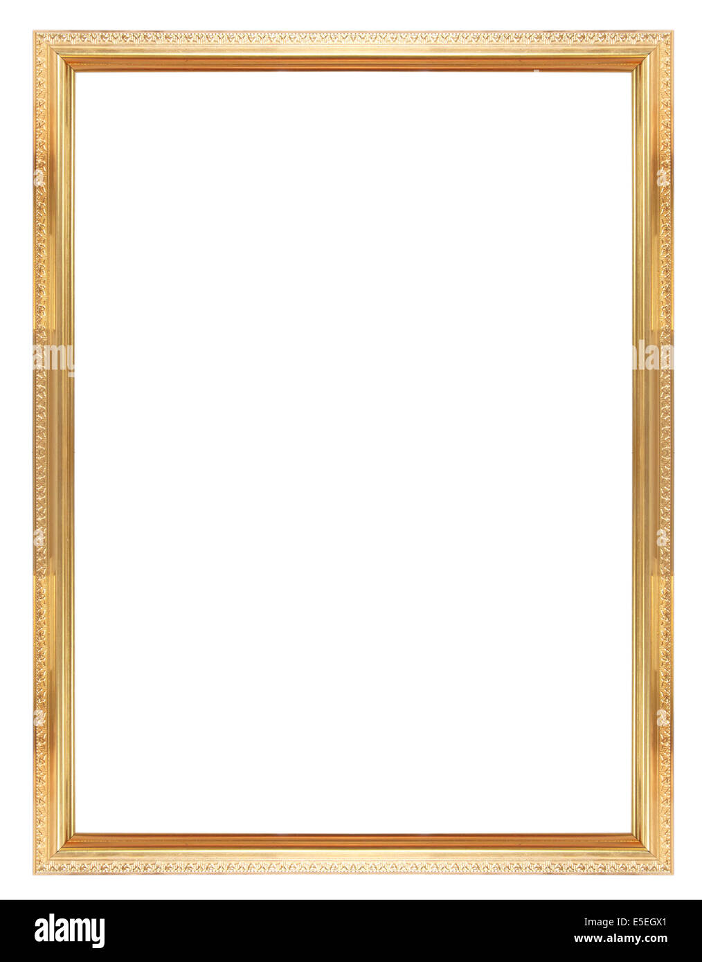 Picture frame gold wood frame in white background Stock Photo Alamy