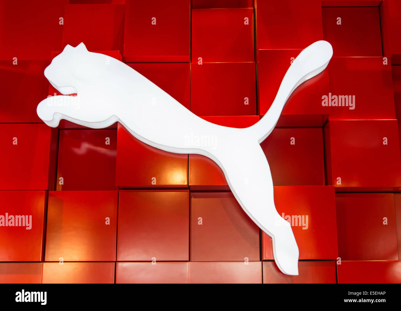 Puma logo in a shop, Munich, Upper Bavaria, Bavaria, Germany Stock Photo -  Alamy