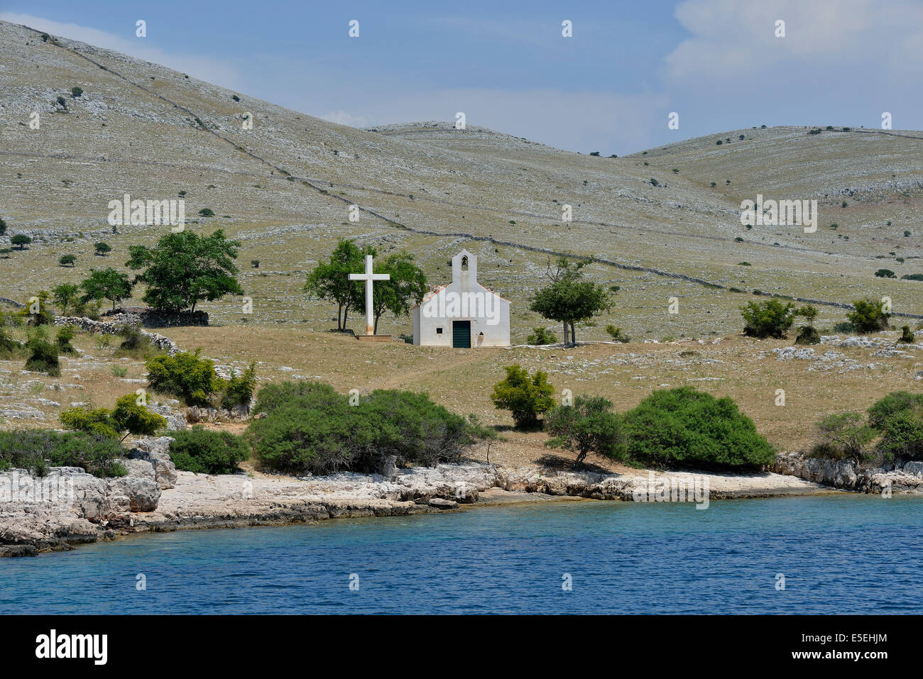 Chapel of Mary of Tarac, 17th century, Adriatic Sea, Kornati, Kornati Islands, Kornati Islands National Park, Croatia Stock Photo