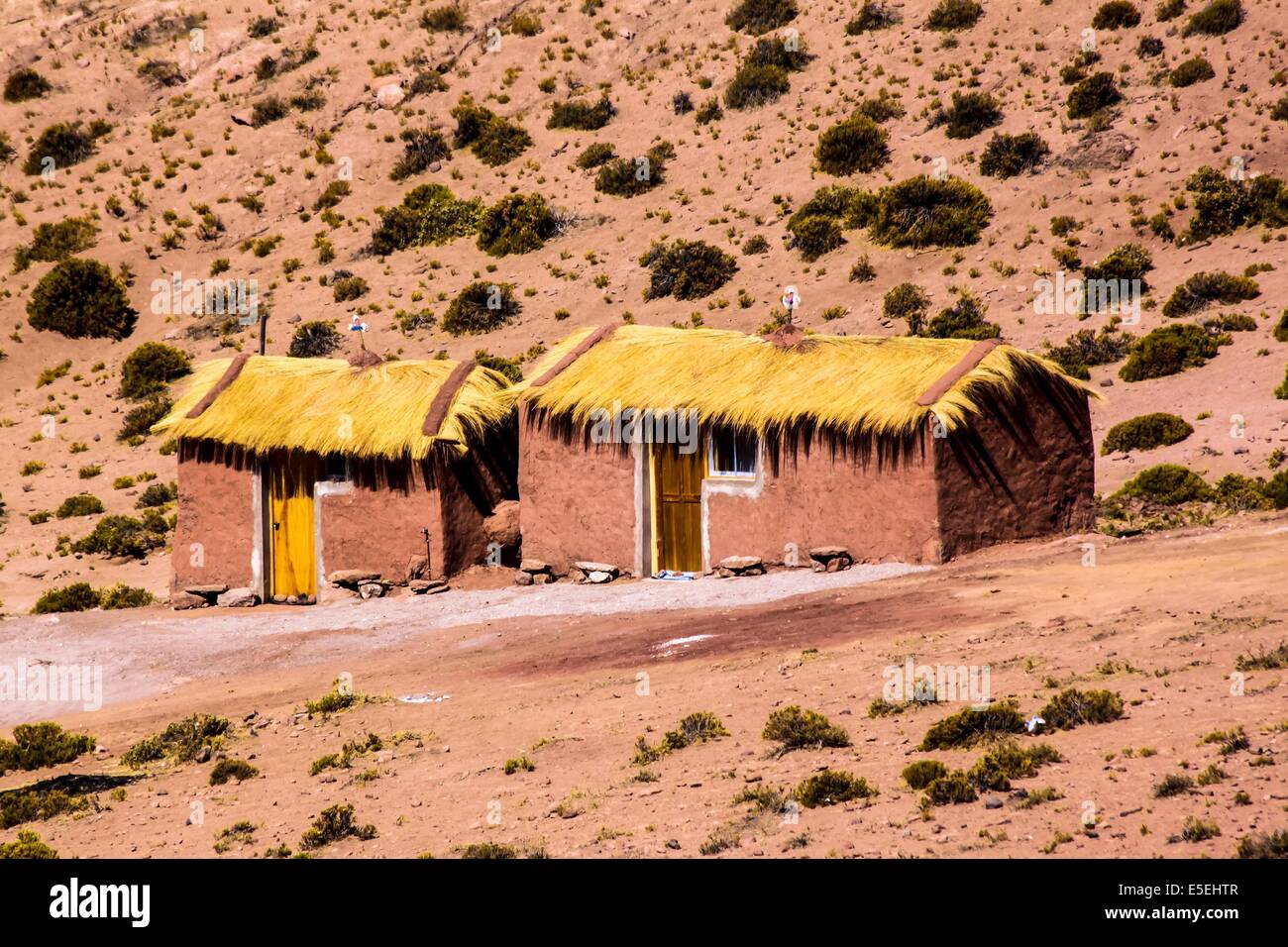 Houses in Machuca, Atacama desert, Chile and Bolivia Stock Photo - Alamy