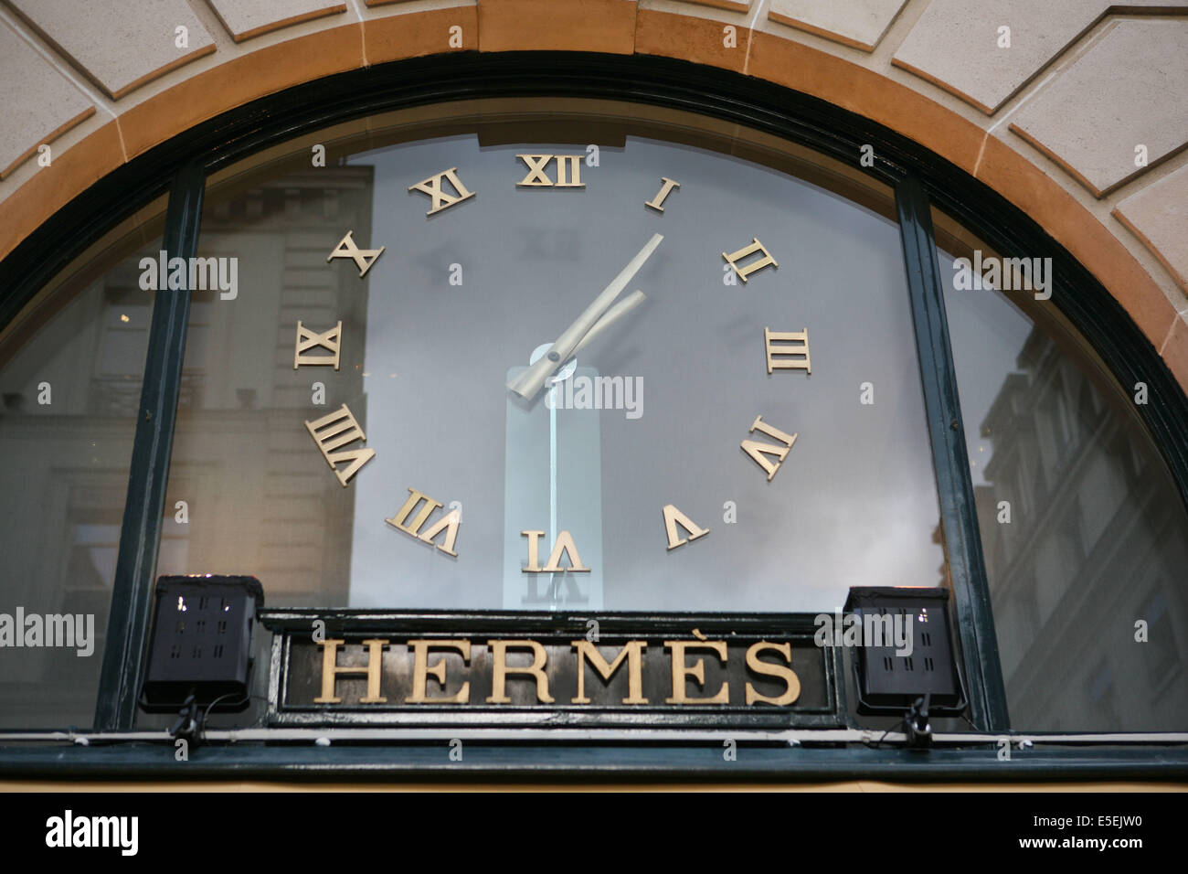 View of a closed Hermes store on the Rue du Faubourg Saint-Honore after  government's measures aimed at curbing the spread of the COVID-19  infection, caused by the novel coronavirus in Paris, on