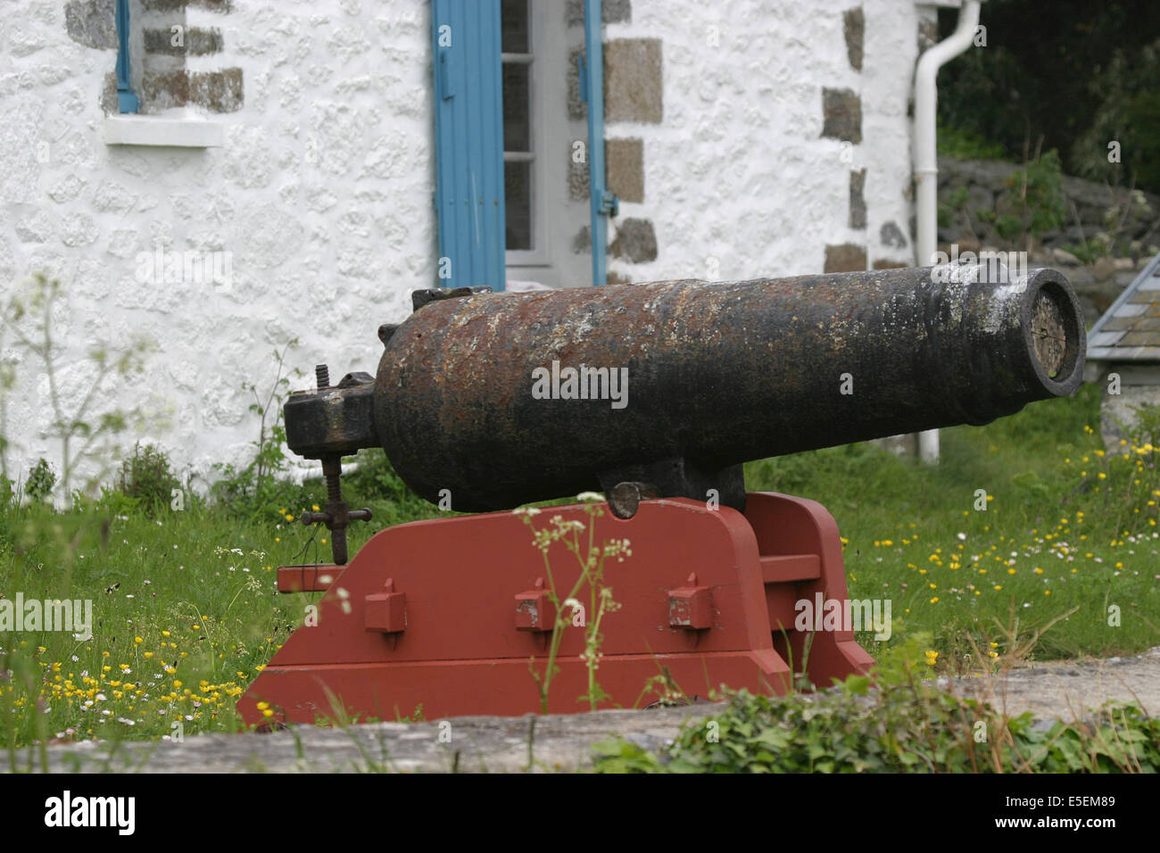 France, Basse Normandie, manche, iles chausey, au large de granville, grande ile, maison du