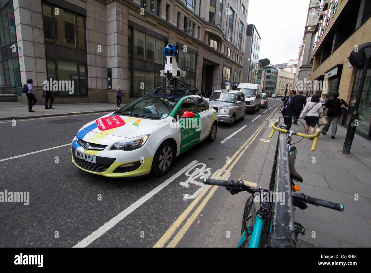 Google Street View Car with camera on roof of vehicle in Central London Stock Photo