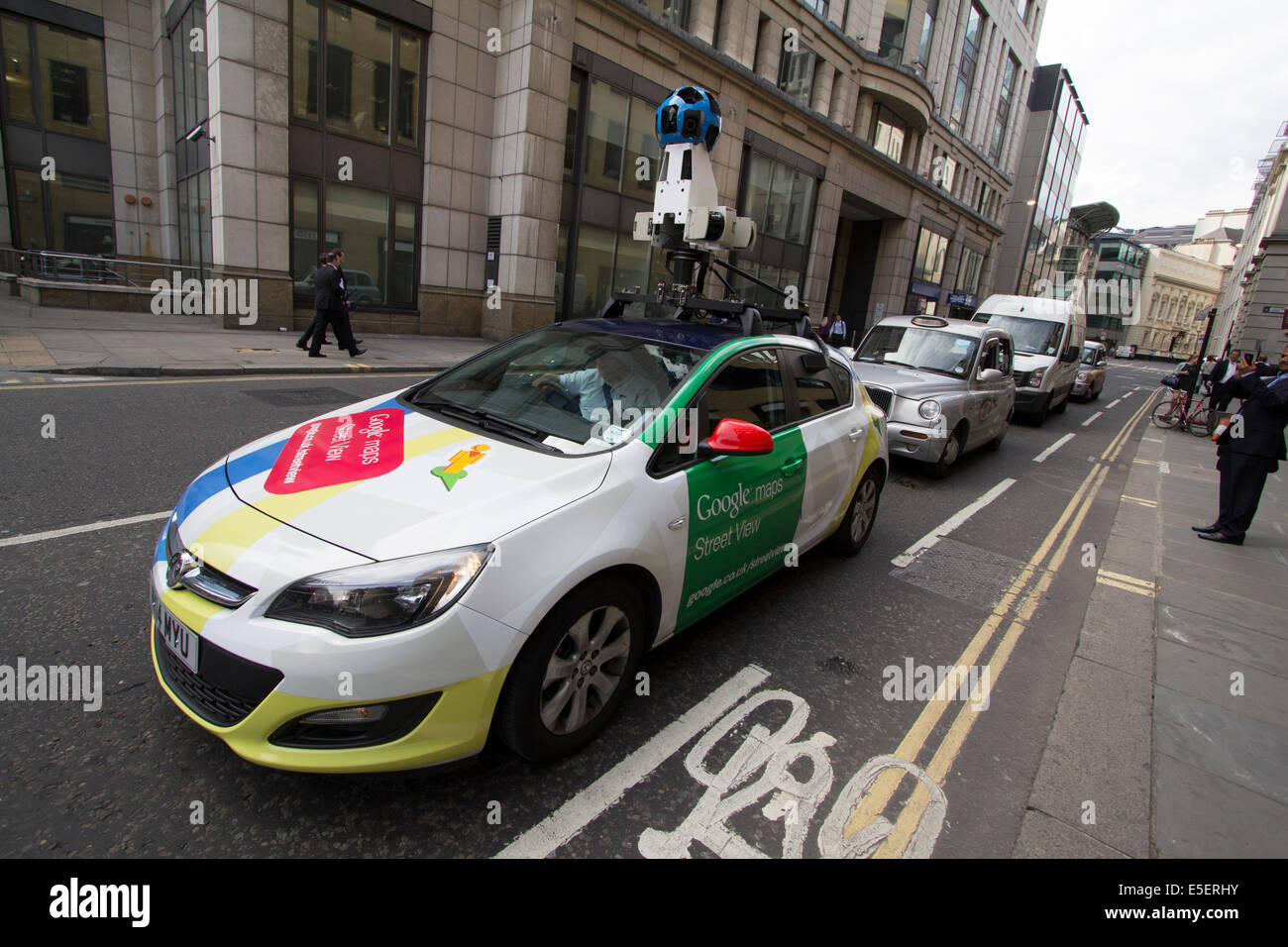 Google Street View Car with camera on roof of vehicle in Central London Stock Photo