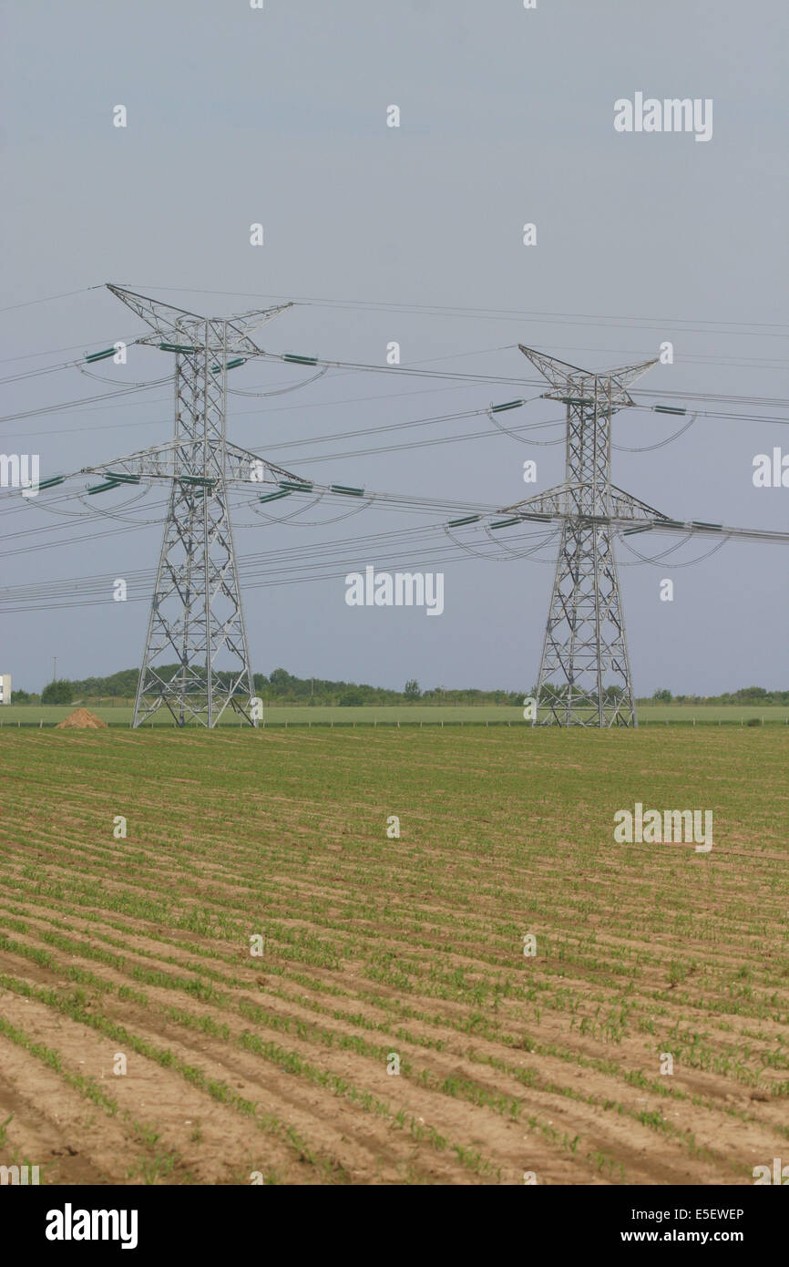 France, Haute Normandie, seine maritime, pays de caux, penly, pylones
