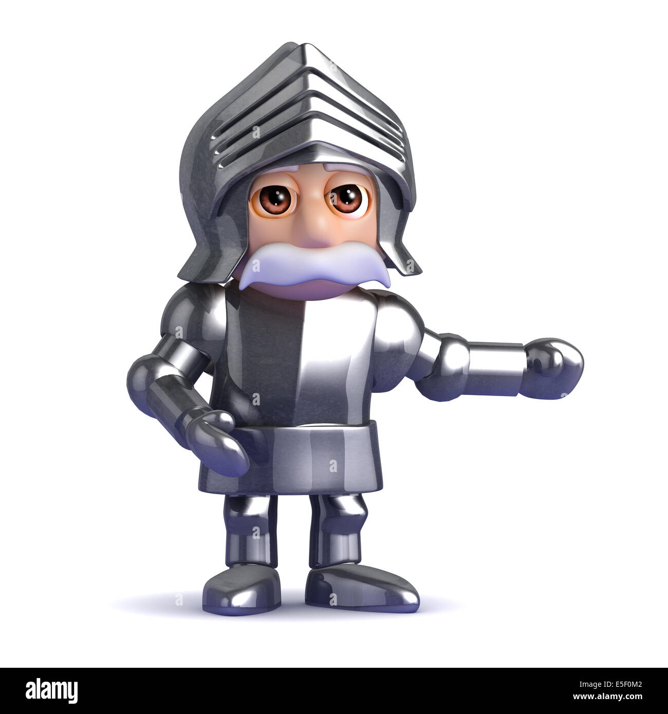 3d render of a knight pointing to the left Stock Photo