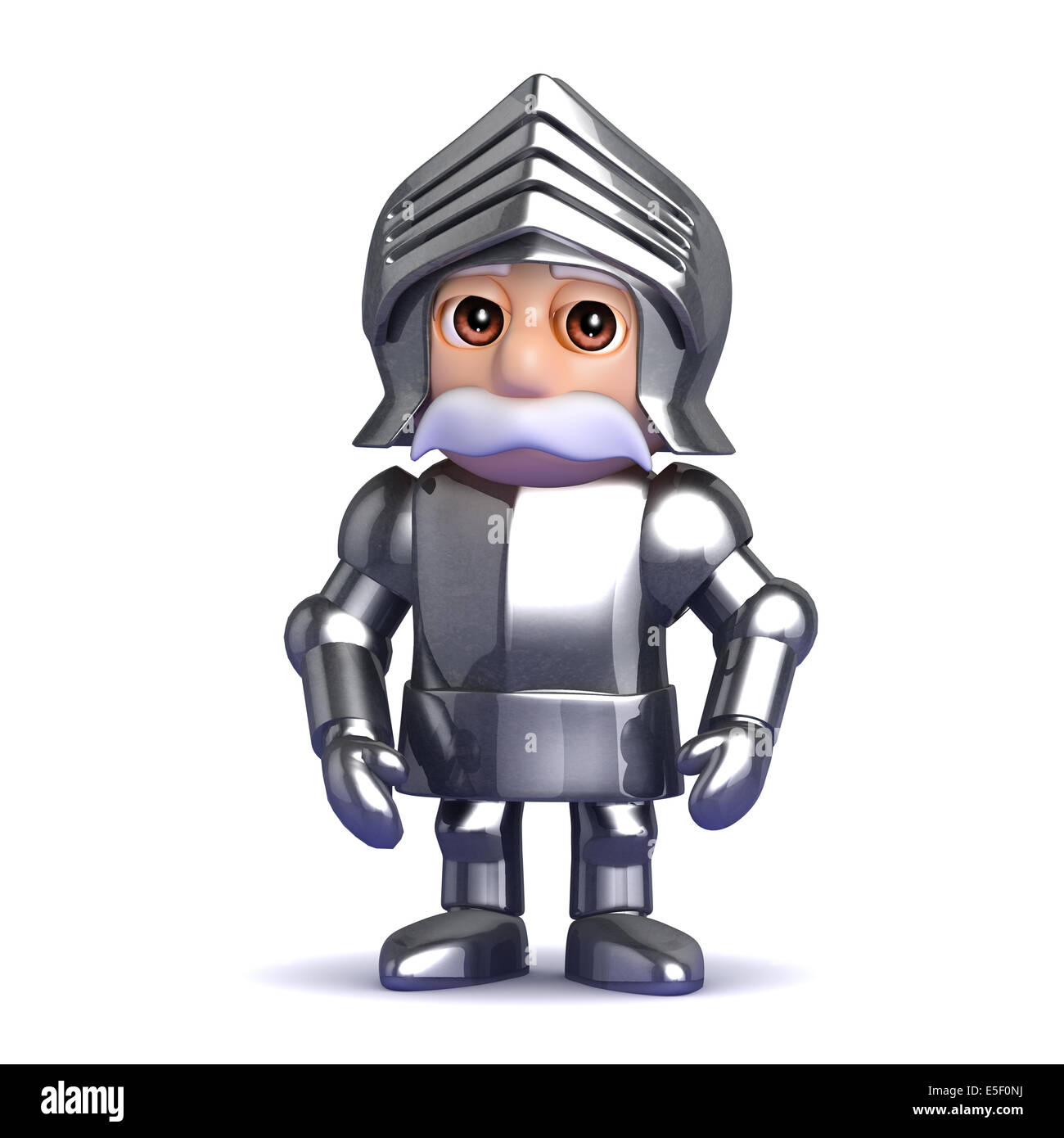 3d render of a knight stood to attention Stock Photo