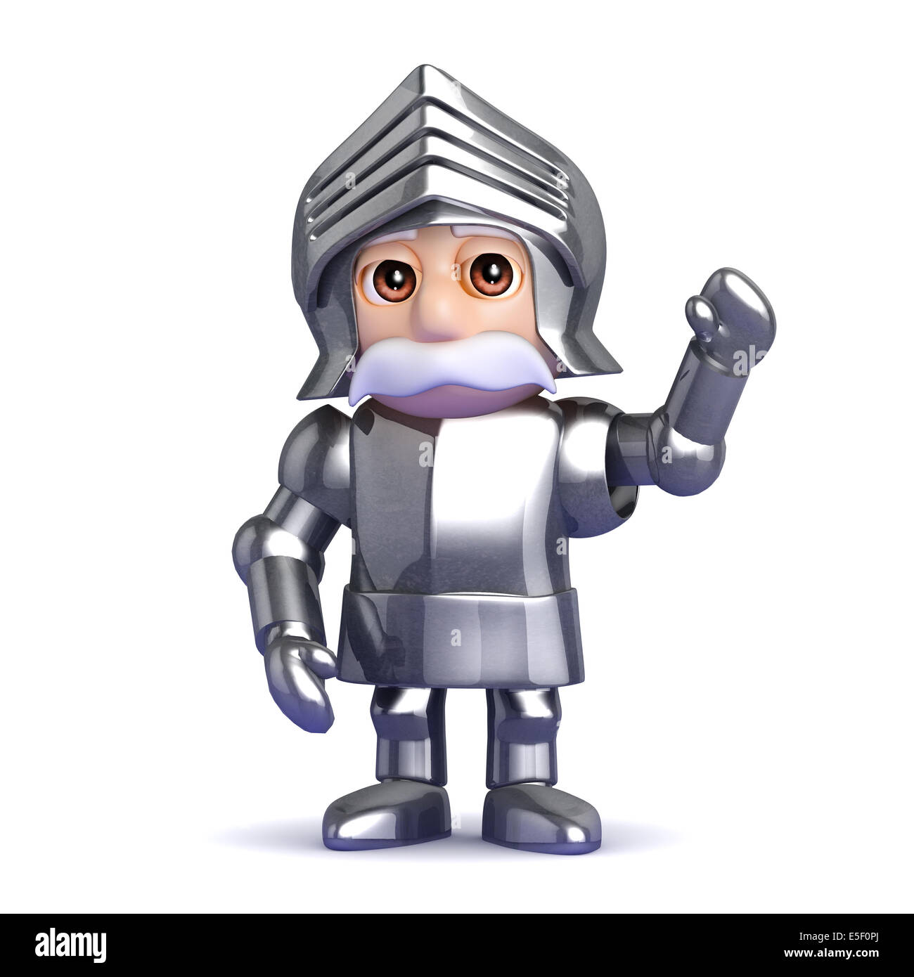3d render of a knight waving a greeting Stock Photo