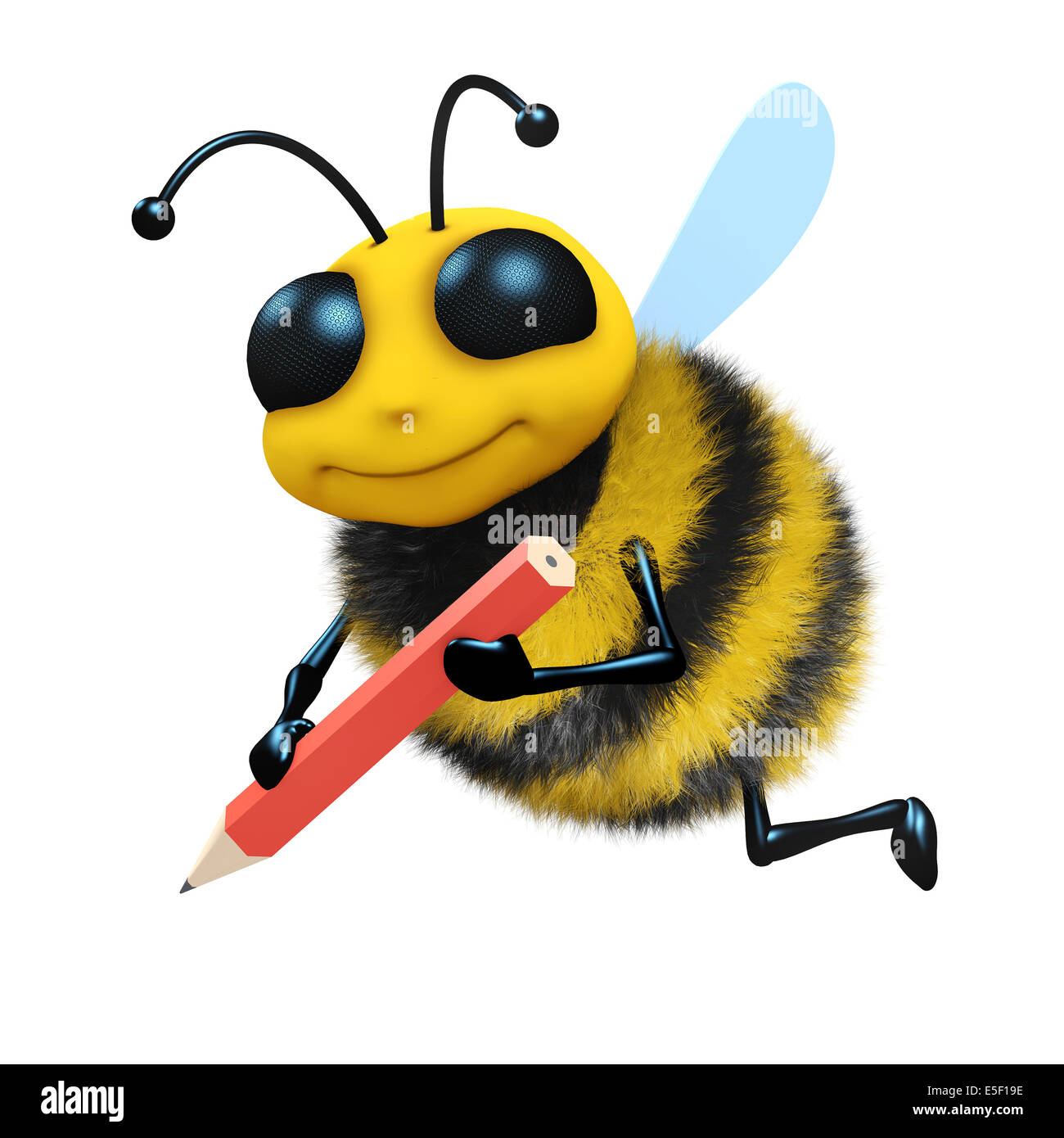 3d render of a honey bee drawing with a pencil Stock Photo - Alamy