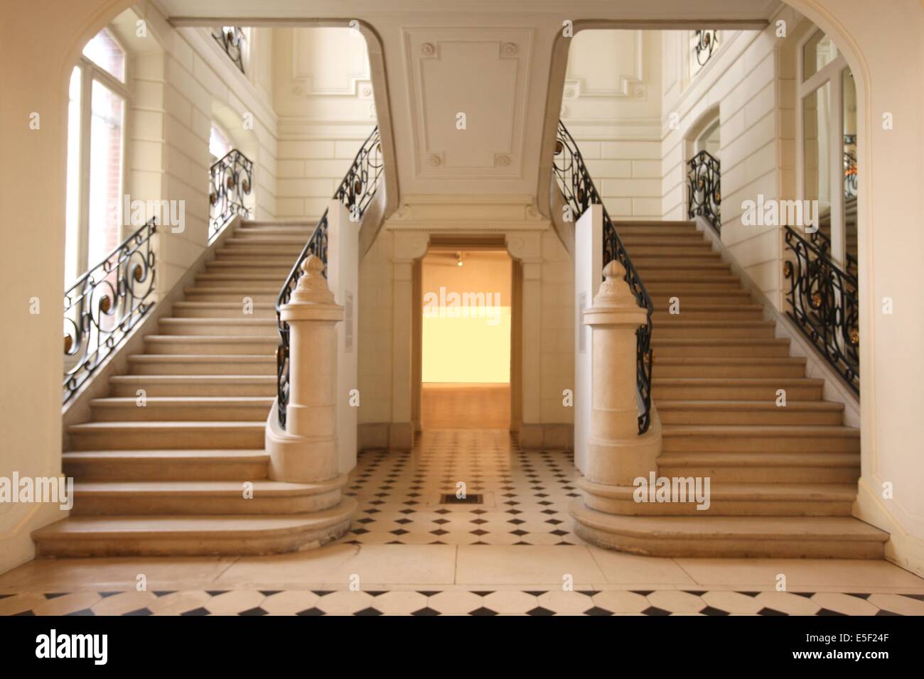 France, Haute Normandie, eure, louviers, musee municipal, grand escalier, hall, Stock Photo