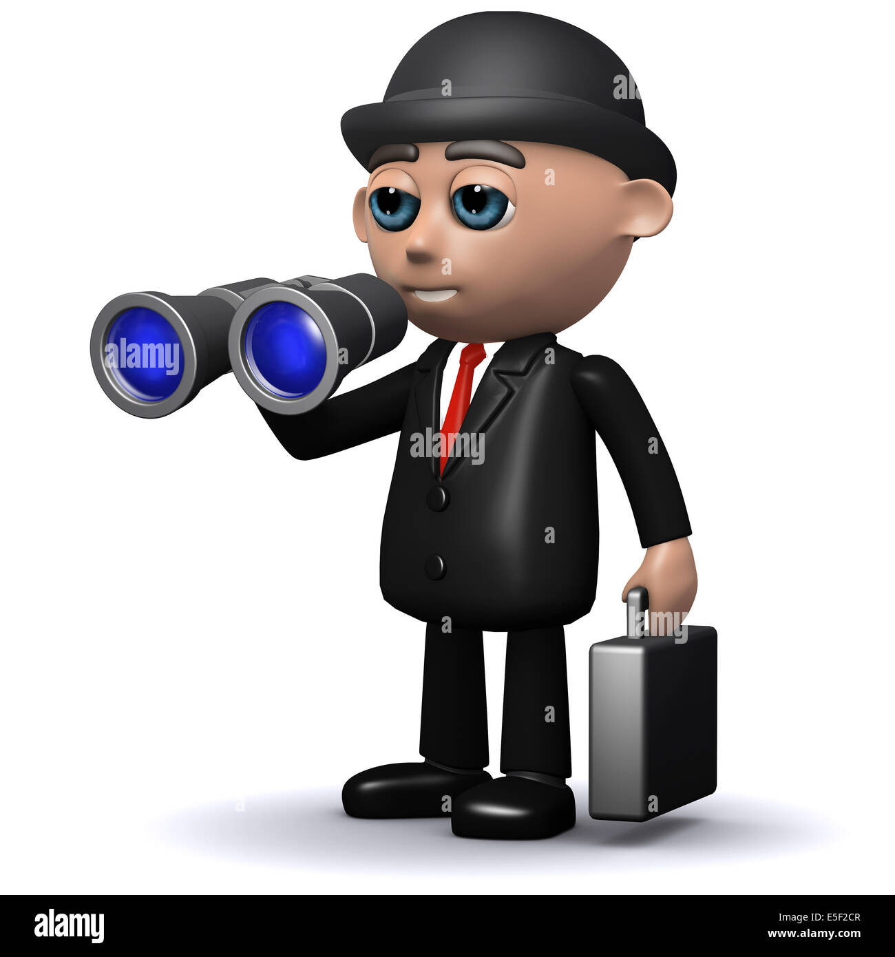 3d render of a businessman looking through binoculars Stock Photo - Alamy