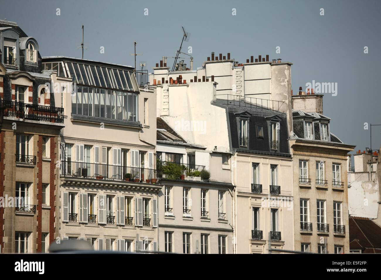 France, paris, quai des grands augustins, bord de seine, immeubles, batiments, Stock Photo