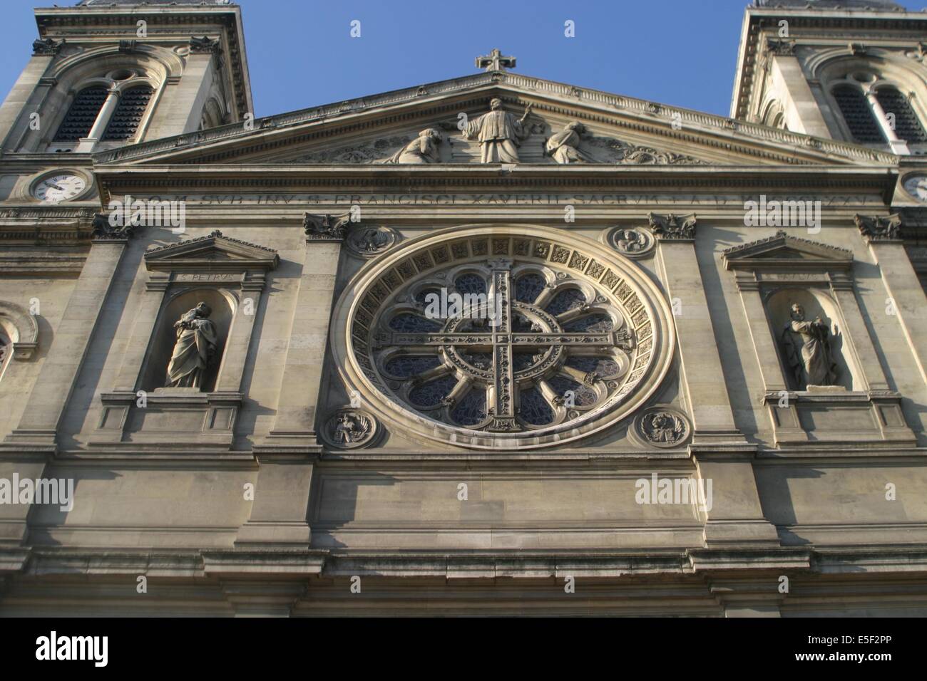 France, ile de france, paris 7e arrondissement, eglise saint Francois xavier, detail facade