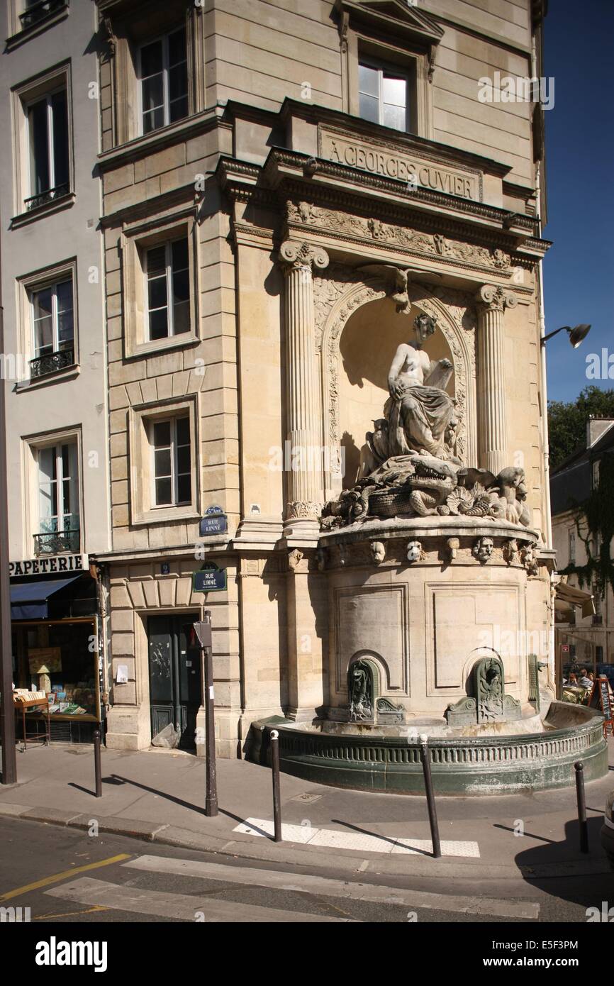 France, Ile de France, paris 5e arrondissement, rue linne, fontaine cuvier, Stock Photo