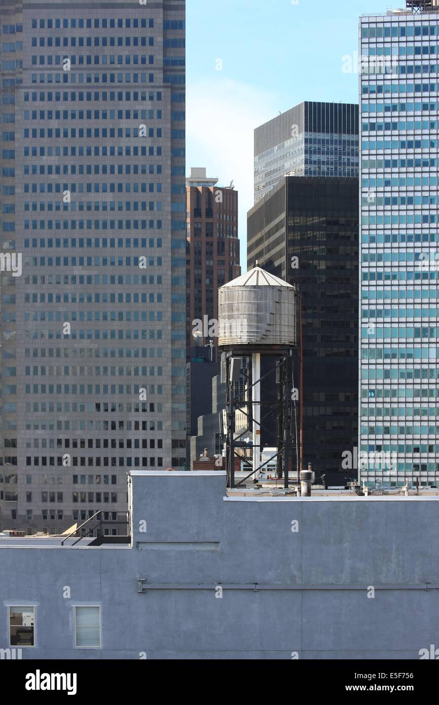 Water storage tank, New York City, USA Stock Photo Alamy