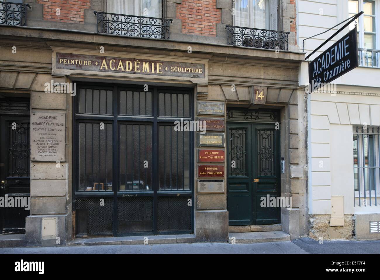 france, region ile de france, paris 6e arrondissement, montparnasse, rue de la grande chaumiere, academie de la grande chaumiere, n14. Date : 2011-2012 Stock Photo