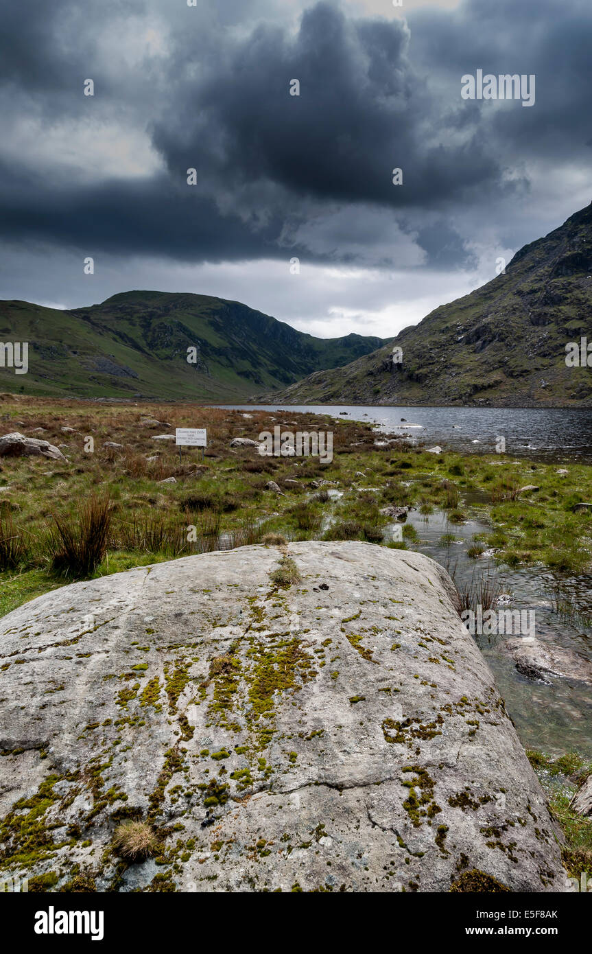 Carneddau hills and mountain range above Dolgarrog North Wales Stock