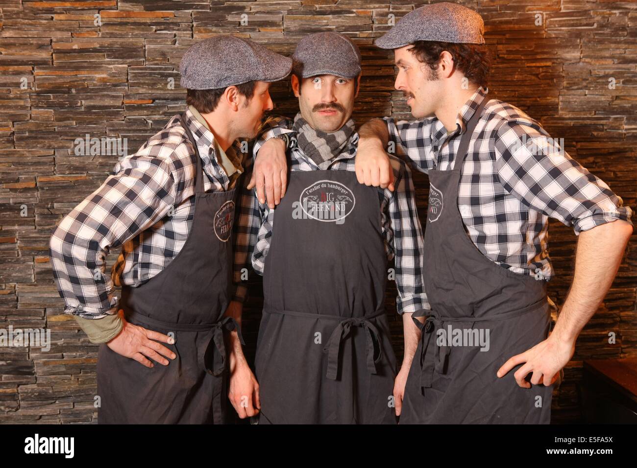 Les 3 fondateurs des restaurants Big Fernand Stock Photo
