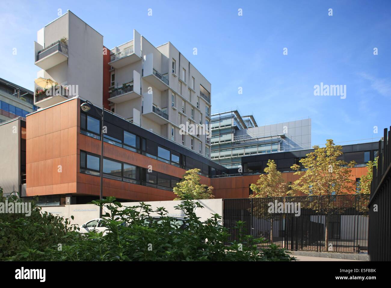 France, ile de france, paris, 13e arrondissement, zac paris rive gauche, rue rene goscini, groupe scolaire primo levi, ecole elementaire et ecole maternelle, education,   Date : 2011-2012 Stock Photo