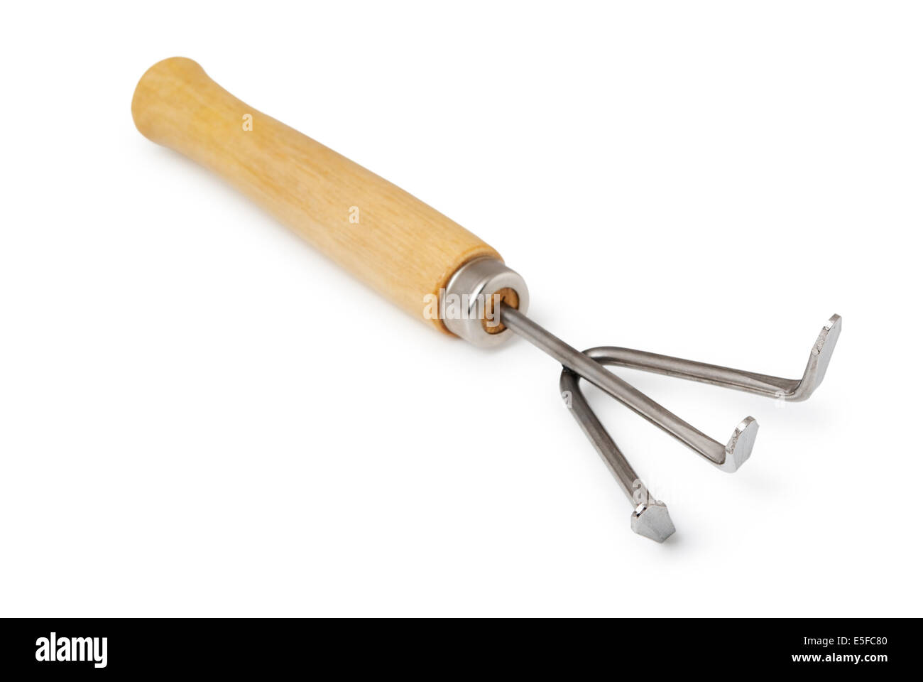 Small rake on a white background Stock Photo - Alamy