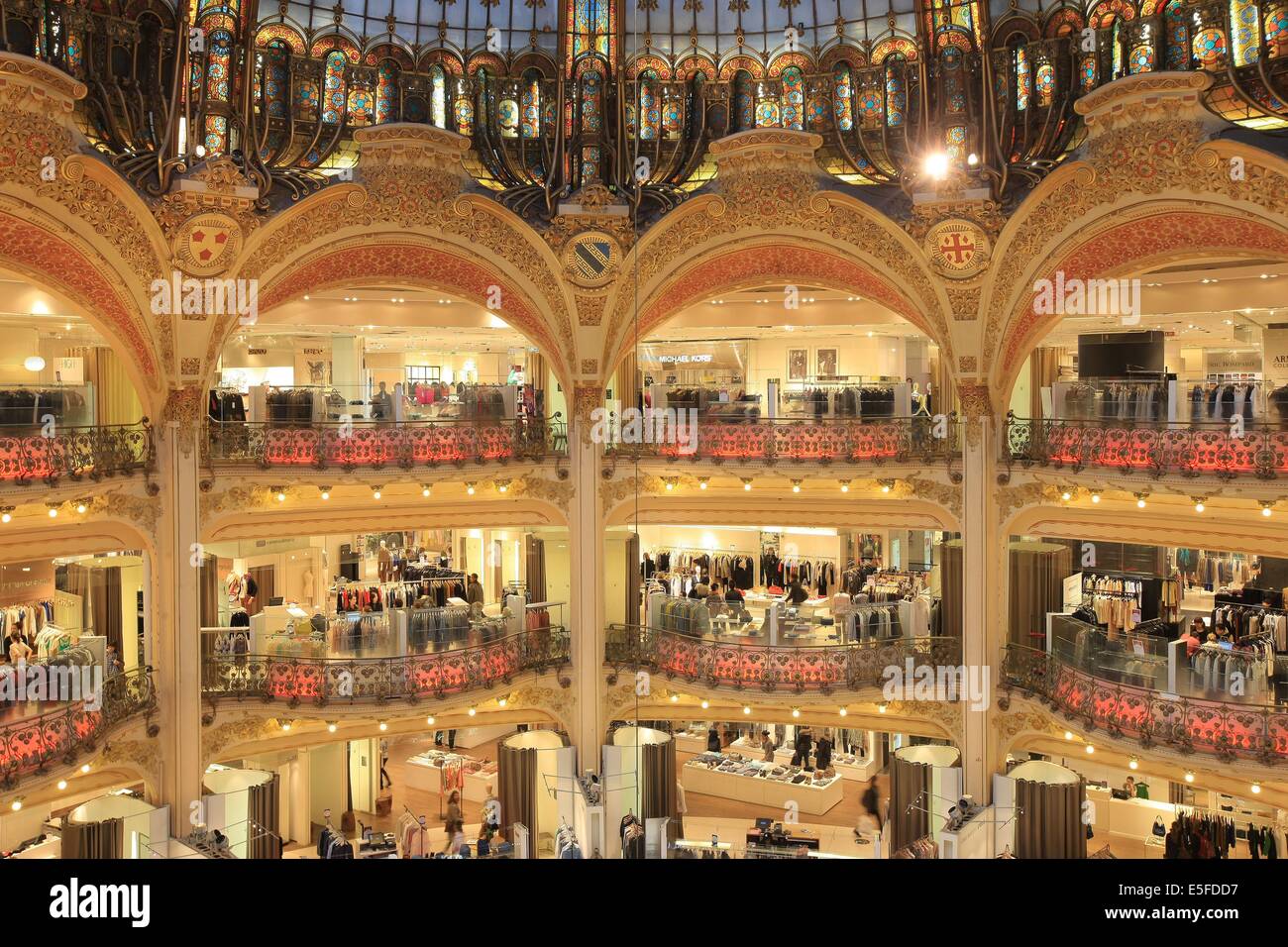 France, ile de france, paris 9e arrondissement, boulevard haussmann, galeries lafayette, grand magasin, commerce, Stock Photo