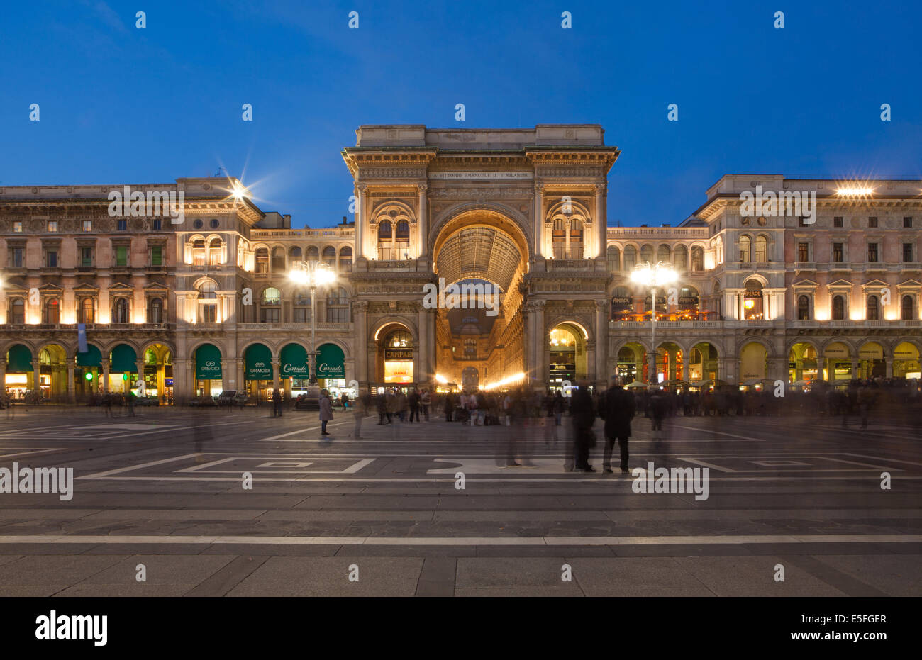 Vittorio Emanuele Gallery In the evening, Milan, Italy Stock Photo