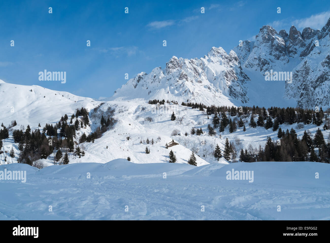 Mountains with snow in Schilpario, Alps Mountains, Italy Stock Photo ...