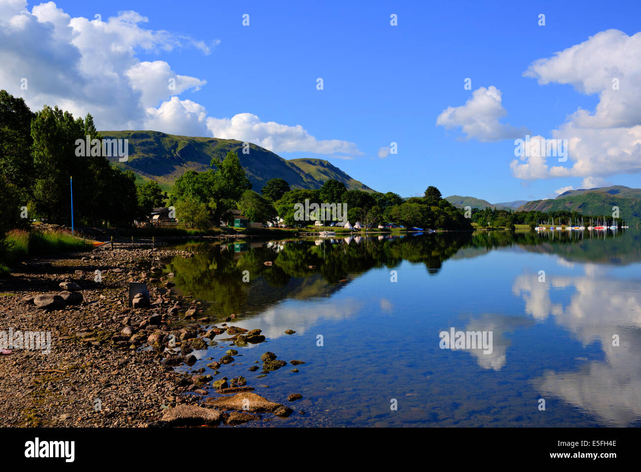 The Lakes Cumbria England UK with mountains and blue sky and clouds and