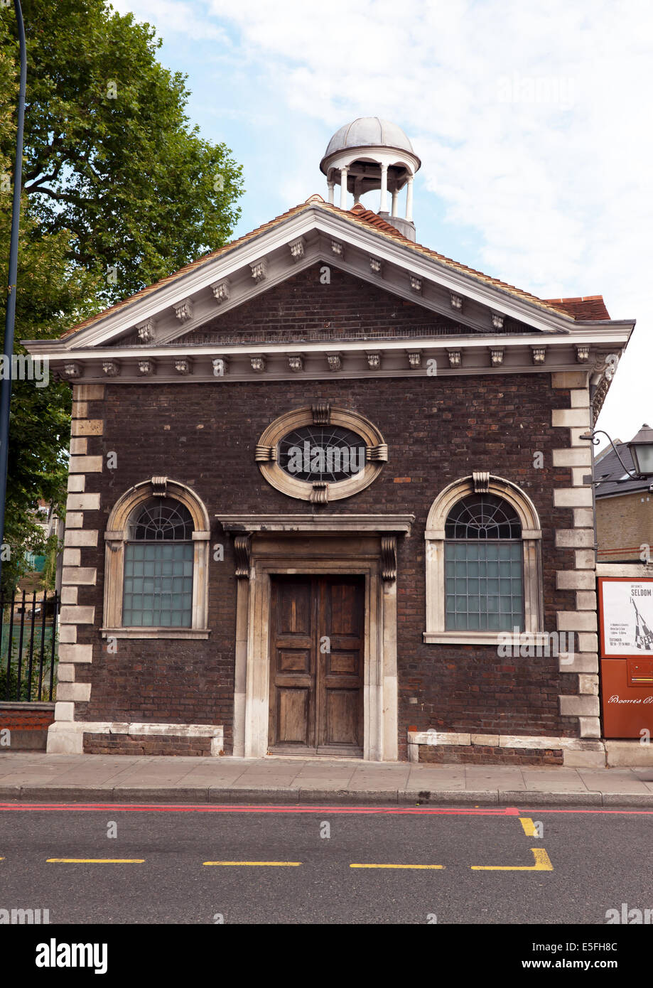 View of the front elevation  of  Boone's Chapel, of  Lee High Road, Lewisham. Stock Photo