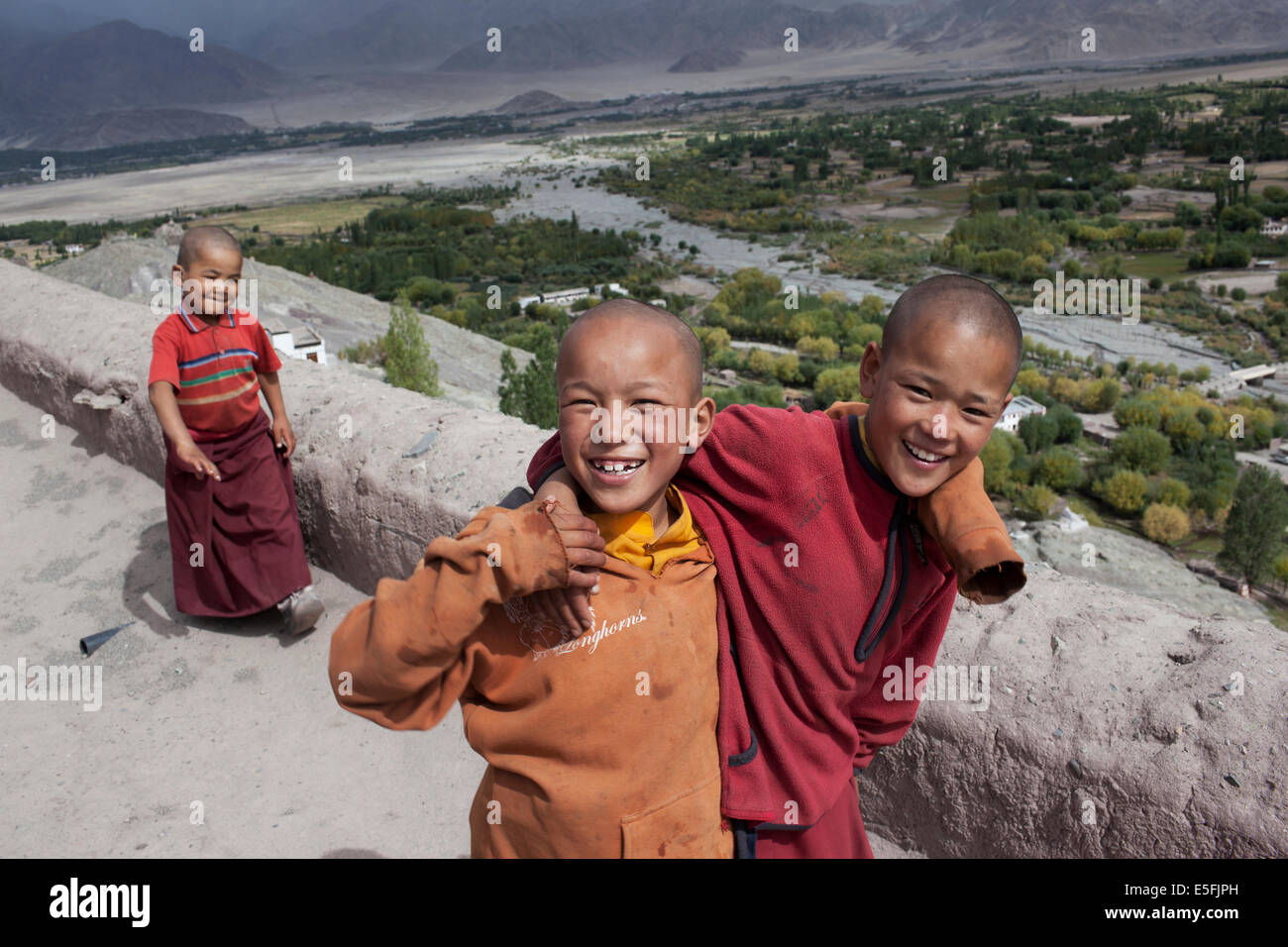 Young monks in Ladakh. Stock Photo