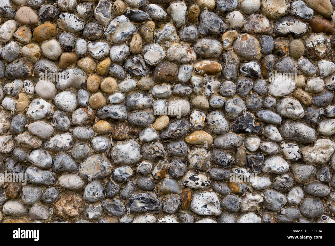 Detail of flint stone walling in Suffolk, England Stock Photo - Alamy