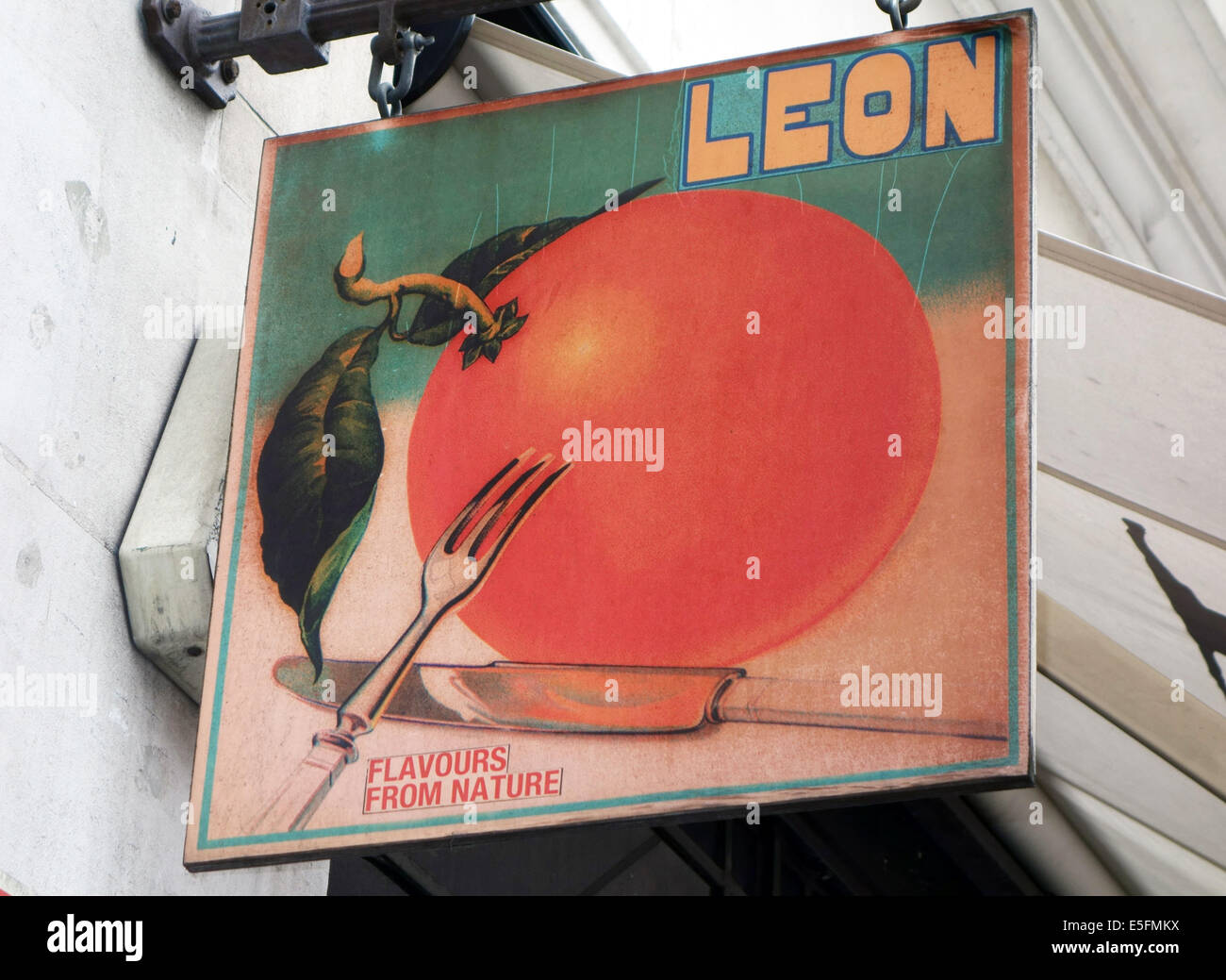Sign on branch of Leon restaurants, London Stock Photo