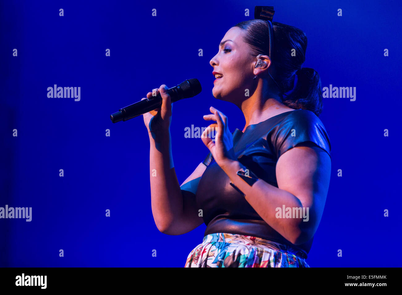 The Dutch pop and jazz singer Caro Emerald performing live at the Blue Balls Festival, Lucerne, Switzerland Stock Photo