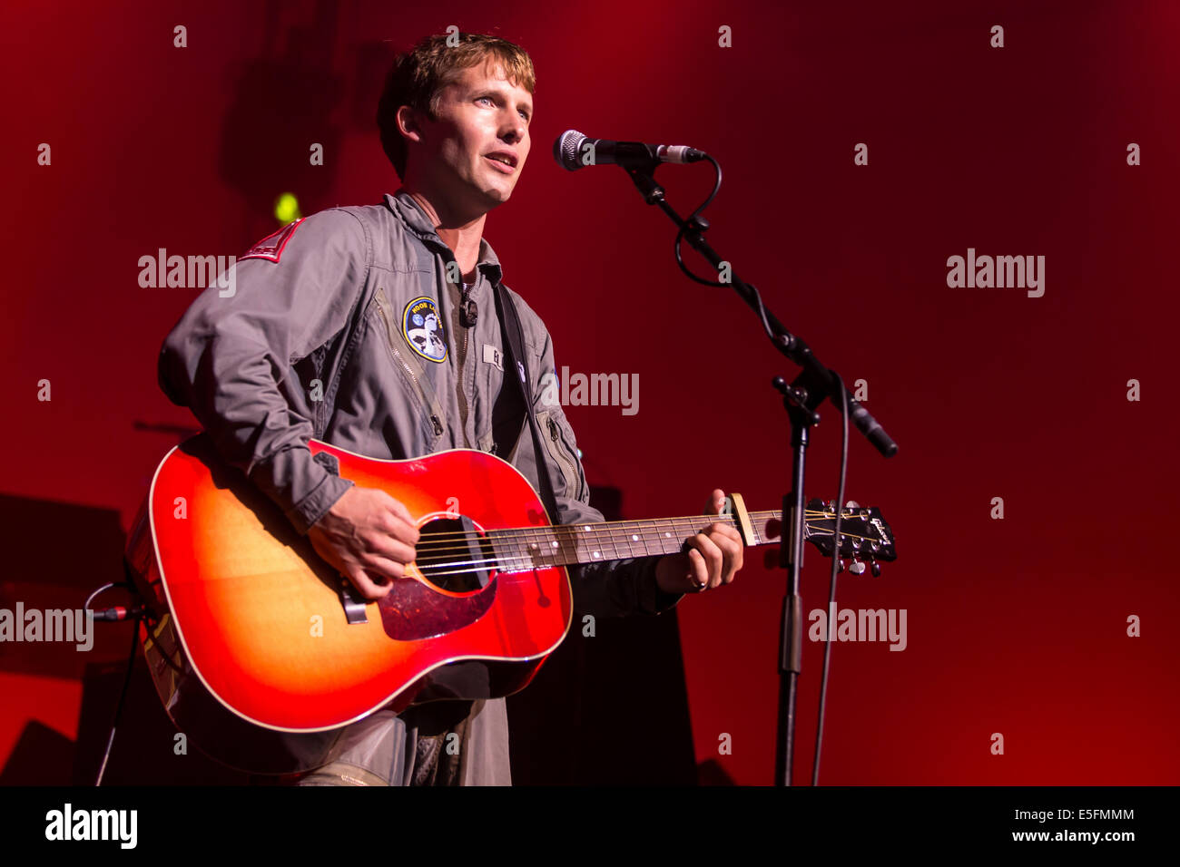The British singer-songwriter James Blunt performing live at the Blue Balls Festival, Lucerne, Switzerland Stock Photo