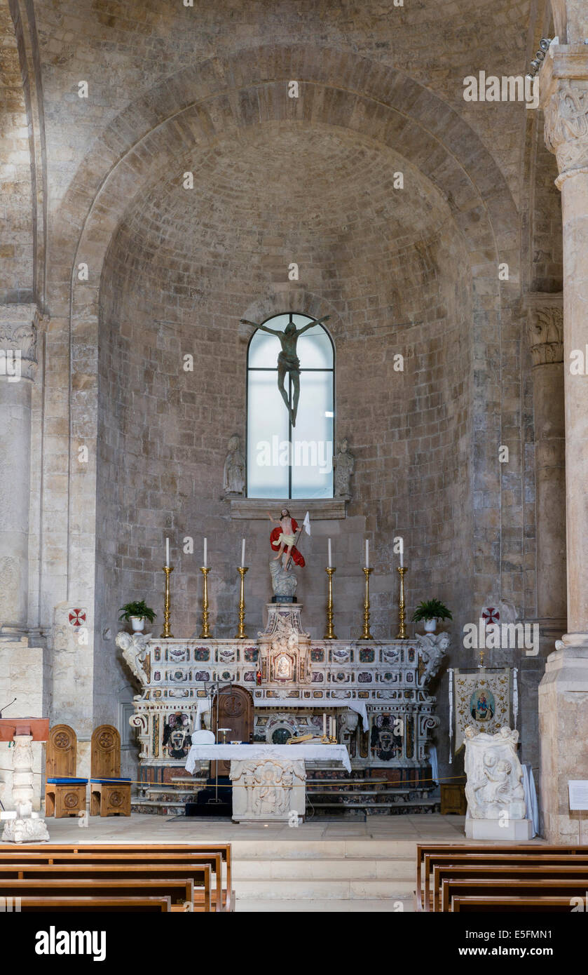 Choir, apse, Romanesque Old Cathedral, 12 - 13th century, Molfetta, Bari, Apulia Province, Italy Stock Photo