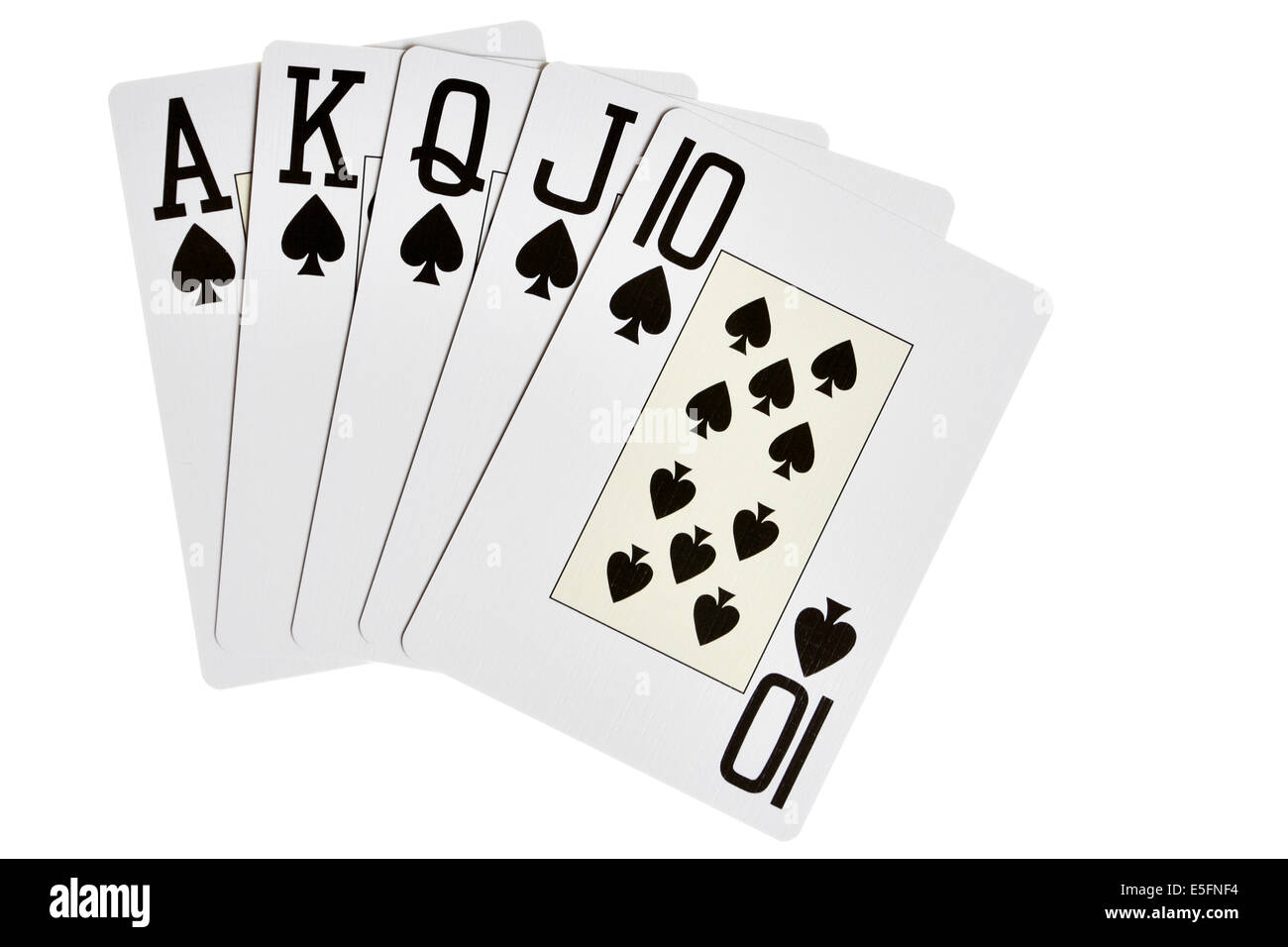 Spades royal flush isolated over white background Stock Photo Alamy