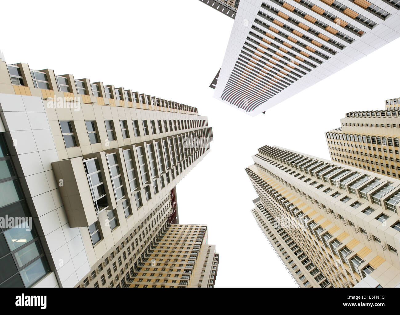 Modern apartment buildings isolated over white background Stock Photo ...