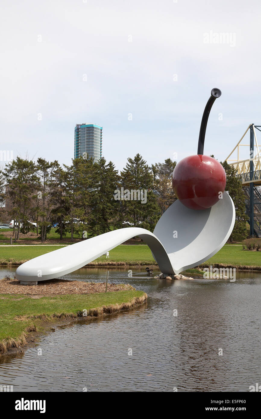 The Spoonbridge and cherry at Minneapolis sculpture garden, Walker art center, Minnesota USA