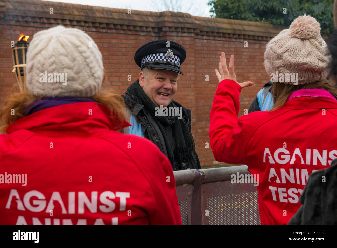 Protest against animal testing outside NIBSC in Hertfordshire Stock Photo