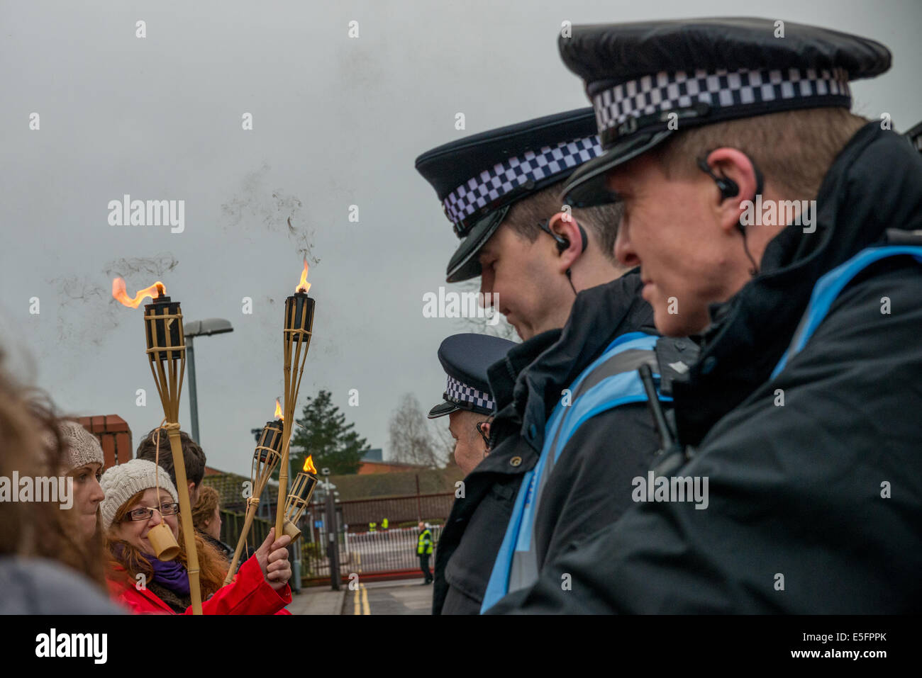Protest against animal testing outside nibsc in hertfordshire stock