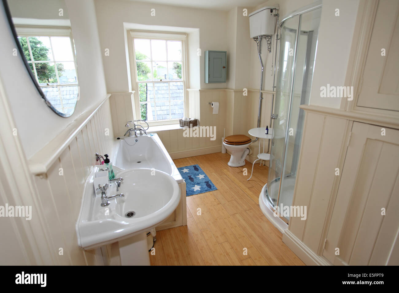 light airy bathroom in a traditional British cottage Stock Photo Alamy