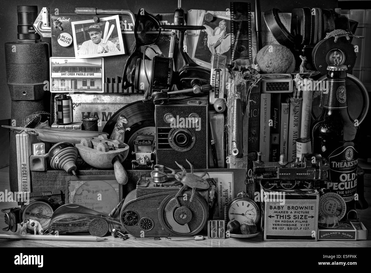 Old Boys Toys, vintage stuff, nostalgia, Parsaphernalia Stock Photo