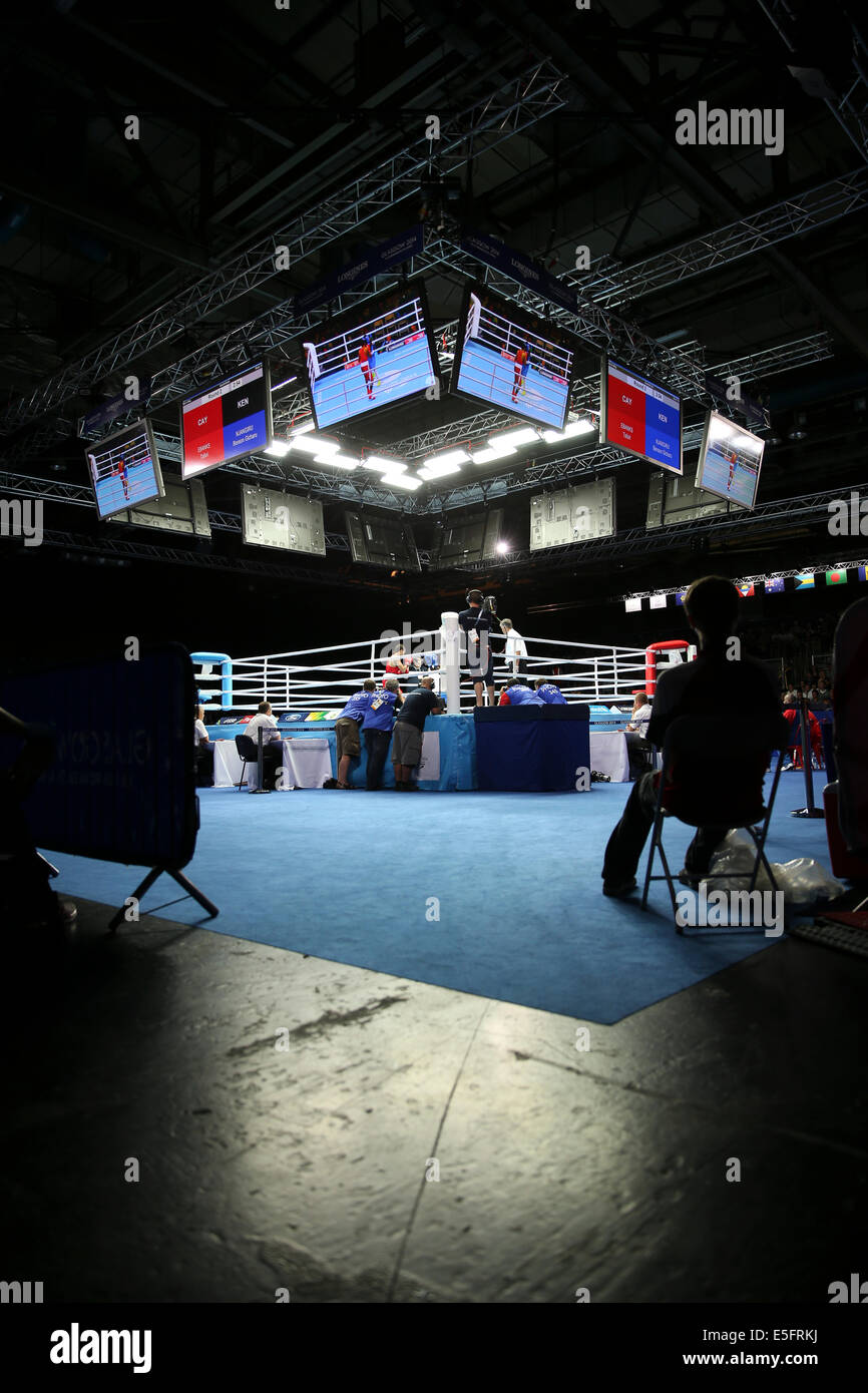 SECC, Glasgow, Scotland, UK. 30th July, 2014. Commonwealth Games day 7. Boxing arena.  Women's Fly and Light qualifiers and Men's Bantam and Heavy qualifiers. Credit:  ALAN OLIVER/Alamy Live News Stock Photo