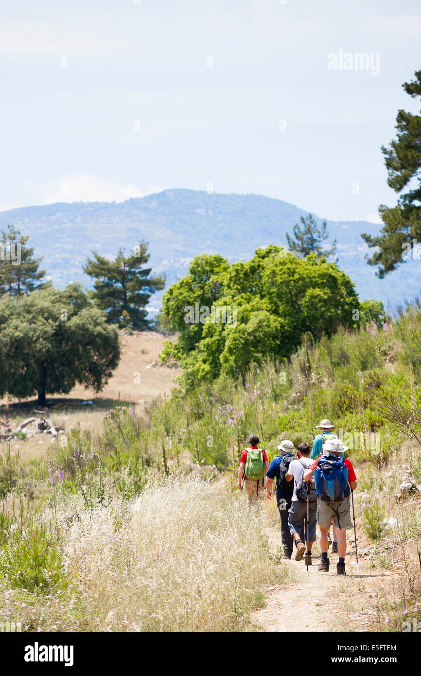 CIRALI, TURKEY Exodus trekking group on Lycian way. Stock Photo