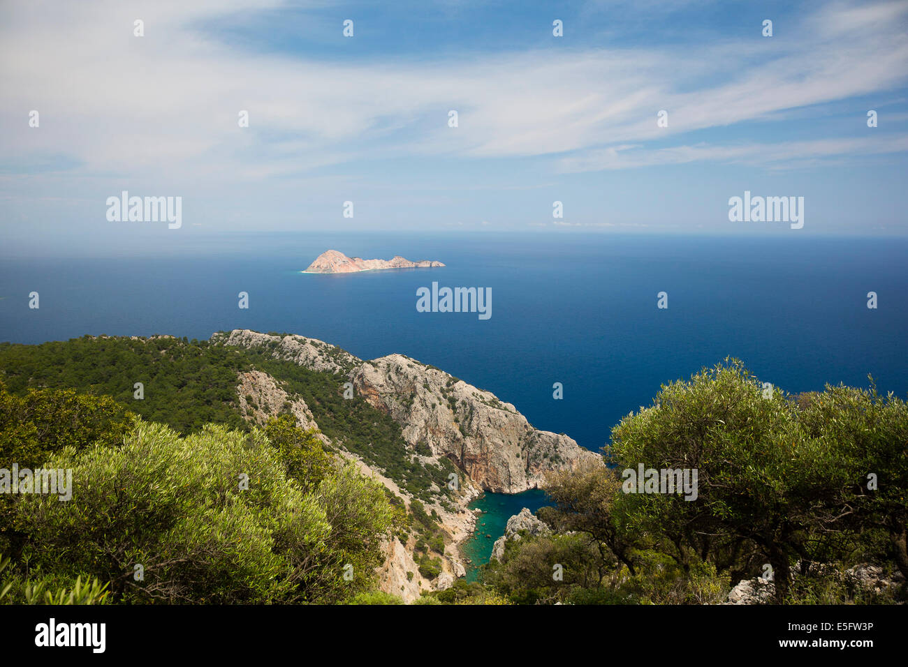 GELIDONIA, TURKEY View of Turquoise Coast from Lycian Way. Stock Photo