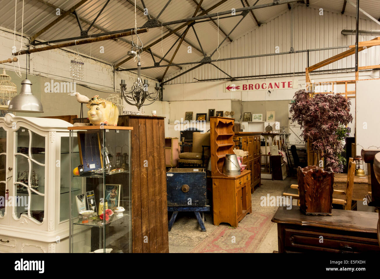 Interior of Brocante, secondhand shop in Stroud, Gloucestershire, UK