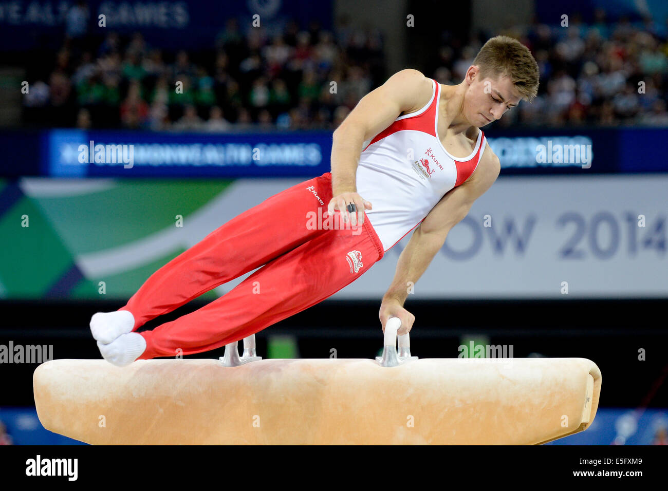 Glasgow, Scotland, UK. 30th July, 2014. Commonwealth Games Gymnastics Mens All Round Finals 30.7.14. Max Whitlock twins Gold Medal for England Credit:  ALAN EDWARDS/Alamy Live News Stock Photo