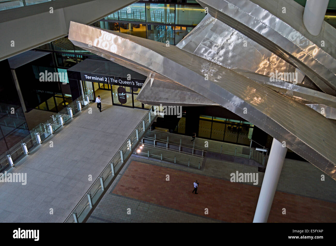 Heathrow Terminal 2 (The Queen's Terminal) showing the Slipstream sculpture designed by British